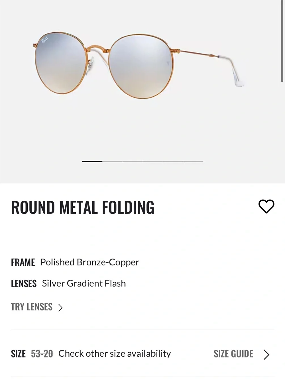 Ray-Ban Round Metal Folding Sunglasses - BRONZE COPPER OR ROSEGOLD